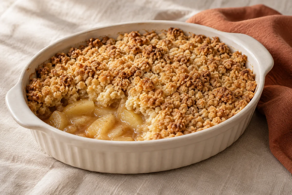 Finished apple crumble in the GlutaFree kitchen style.