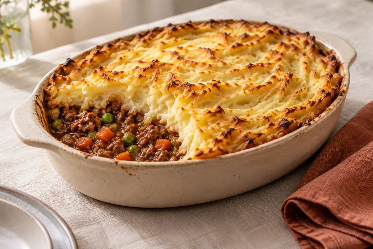 Finished cottage pie in the GlutaFree kitchen style.