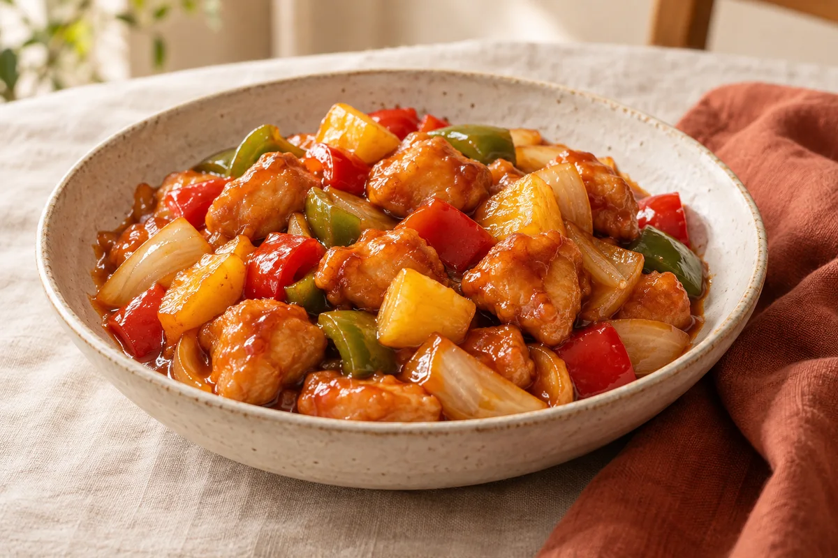 Finished sweet & sour chicken in the GlutaFree kitchen style.